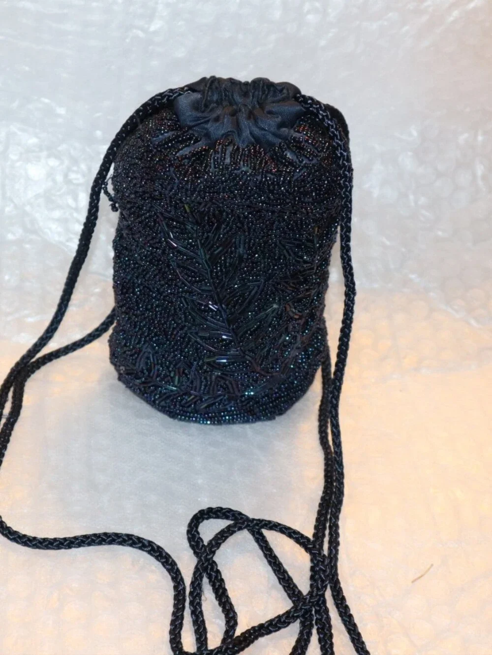 Tweeds Vintage‎ Black Beaded Evening Purse Prom Party Small